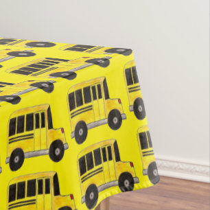 Big Yellow School Busfahrer Bildung Klasse Tischdecke