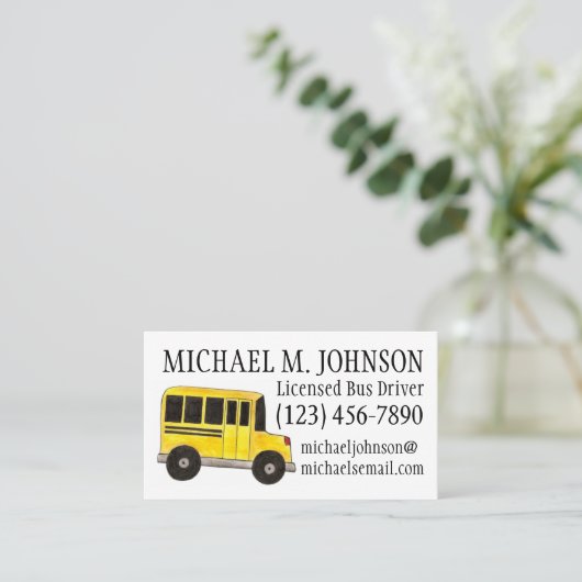 Big Yellow School Busfahrer Bildung Visitenkarte (Stehend Vorderseite)