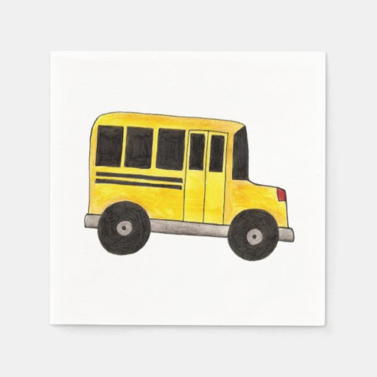 Big Yellow School Busfahrer Lehrer Napkins Serviette (Vorderseite)