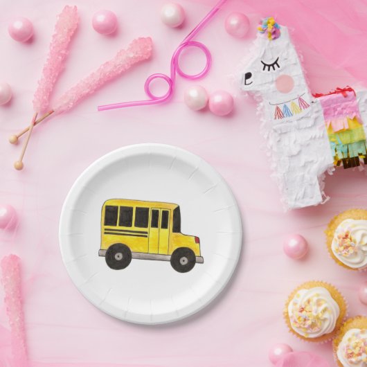 Big Yellow School Buslehrer Bildung Pappteller (Party)