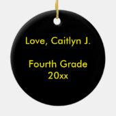 Big Yellow School Buslehrer-Geschenk Keramikornament (Hinten)