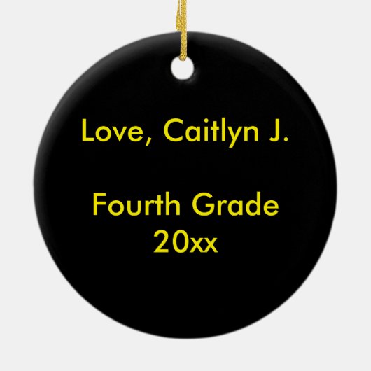 Big Yellow School Buslehrer-Geschenk Keramikornament (Hinten)