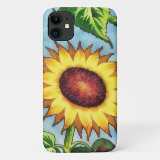 Big Yellow Sunflower Vintag Style Handy Case (Rückseite)