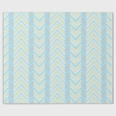 Big Zag Chevron in Green and Aqua Geschenkpapier (Flach)