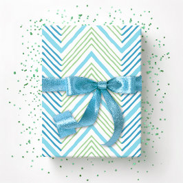 Big Zag Chevron in Green and Aqua Geschenkpapier