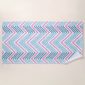 Big Zag Chevron in Pink and Aqua Strandtuch (Vorderseite)