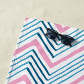 Big Zag Chevron in Pink and Aqua Strandtuch (Beispiel)