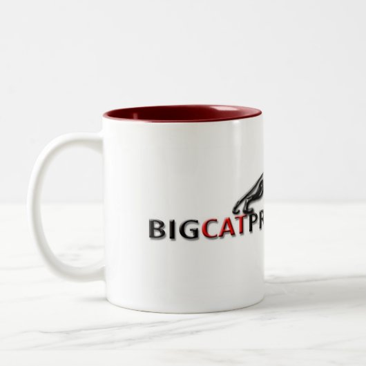 BIGCATPRODUCTIONS LOGO ZWEIFARBIGE TASSE (Links)