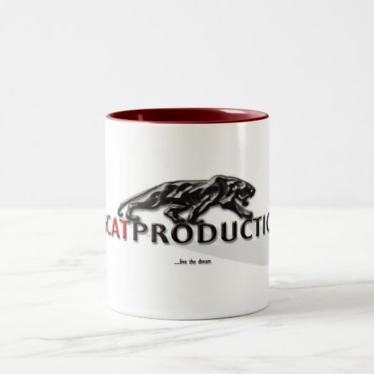 BIGCATPRODUCTIONS LOGO ZWEIFARBIGE TASSE (Mittel)