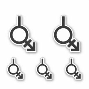 Bigender Androgyne und Neutrois-Geschlechtssymbol Aufkleber