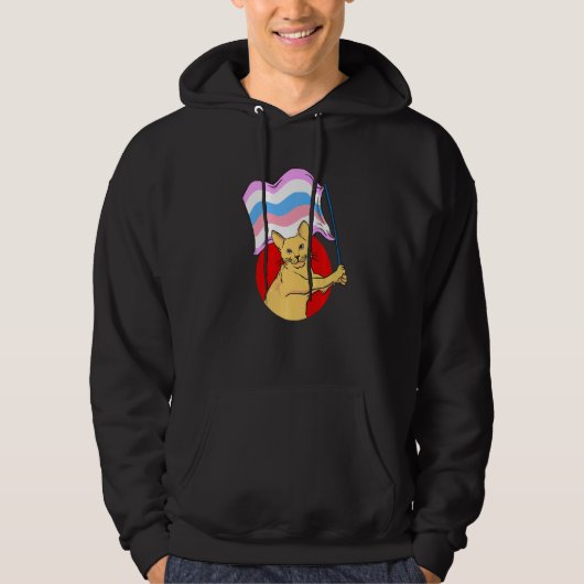 Bigender Flag Cat Nichtbinär Geschlecht Hoodie (Vorderseite)