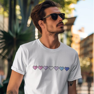 Bigender Flag Pixel Herz T-Shirt