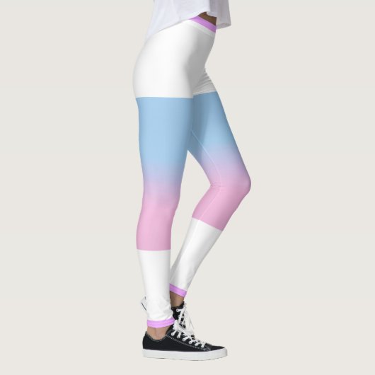 Bigender Flag Rosa Weiß Streifen LGBT Leggings (Rechts)