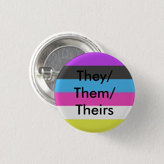 Bigender Flagge knöpfen sie/sie/ihre Button (Vorne & Hinten)