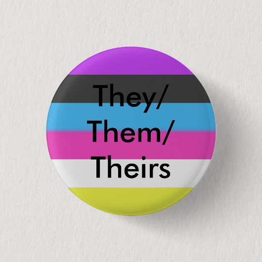 Bigender Flagge knöpfen sie/sie/ihre Button (Vorderseite)