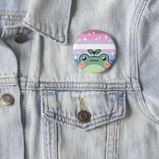 Bigender LGBT Pride Flag Frosch Button (Beispiel)