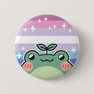 Bigender LGBT Pride Flag Frosch Button
