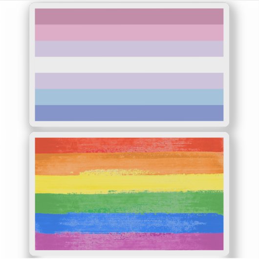 Bigender Pride Aufkleber (Vorderseite)