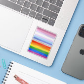 Bigender Pride Aufkleber (Laptop mit iPhone)
