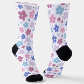 Bigender Pride Blume Doodle Pink Blue Lavender Socken (Gewinkelt)