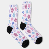 Bigender Pride Blume Doodle Pink Blue Lavender Socken (Rechts)