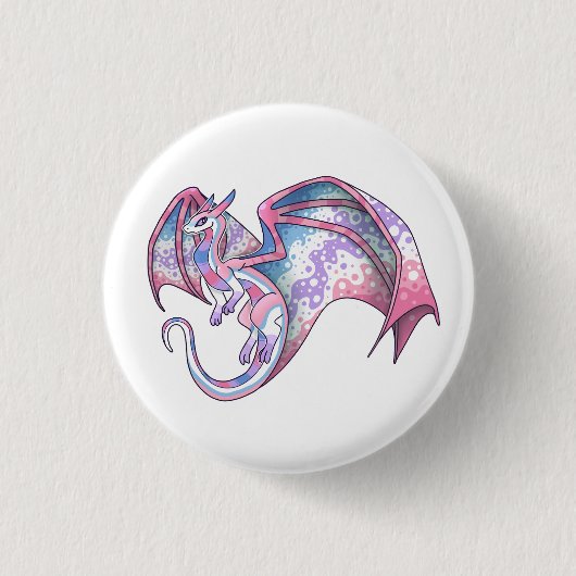 Bigender Pride Dragon Button (Vorderseite)