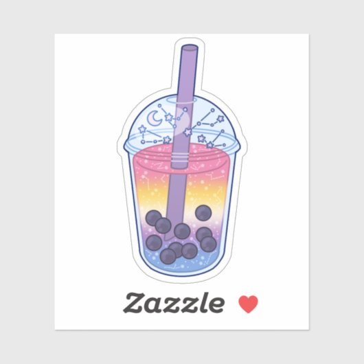 Bigender Pride Flag Boba Aufkleber (Blatt)