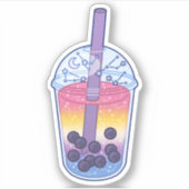 Bigender Pride Flag Boba Aufkleber (Vorderseite)