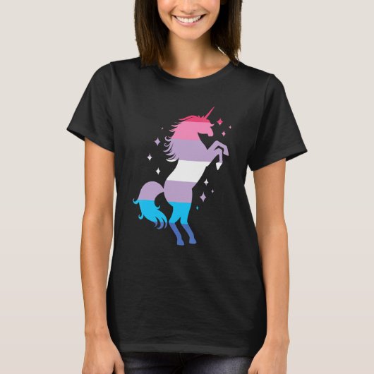 Bigender Pride Flag Unicorn Bigender Flag T-Shirt (Vorderseite)