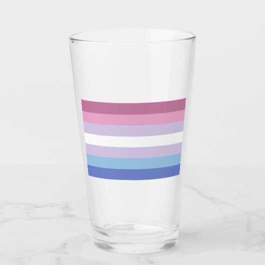 Bigender Pride Glas (Vorderseite)