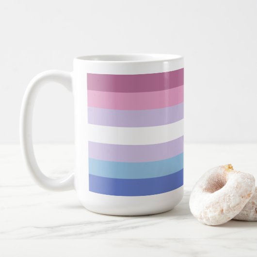 Bigender Pride Kaffeetasse (Mit Donut)