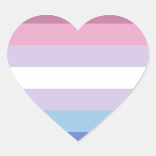 Bigender-Pride-Markierung Herz-Aufkleber (Vorderseite)