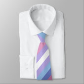 Bigender-Stolz, gestreifte Print, LGBTQ-Stolz Krawatte (Gebunden)