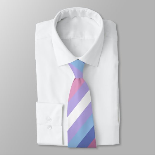 Bigender-Stolz, gestreifte Print, LGBTQ-Stolz Krawatte (Gebunden)