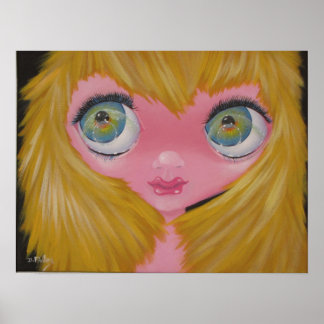 BigEye Art Original Malerei im Stil der 60er Jahre Poster