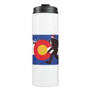 Bigfoo-Santa-Colorado-Flagge Thermosbecher