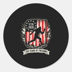 Bigfoot 250 Jahre Freiheit USA-Flagge patriotische Runder Aufkleber