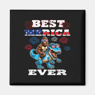 Bigfoot 4. Juli 1776 Jungen Amerikanische Flagge M Magnet