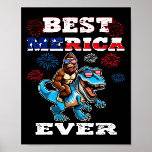 Bigfoot 4. Juli 1776 Jungen Amerikanische Flagge M Poster