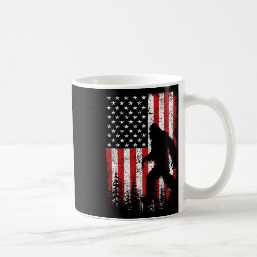 Bigfoot 4. Juli American Flag Patriotic Red Wh Kaffeetasse (Rechts)