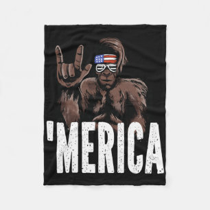 Bigfoot 4. Juli American Independence Day Asl Fleecedecke