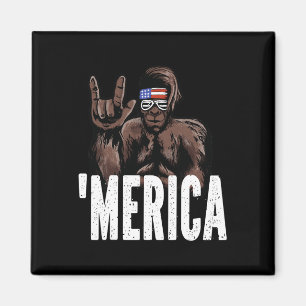 Bigfoot 4. Juli American Independence Day Asl Magnet