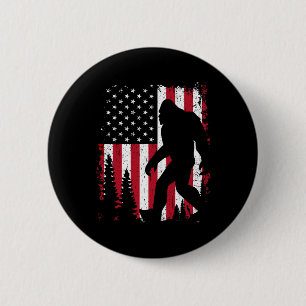 Bigfoot 4. Juli Amerikanische USA-Flagge Patriotis Button