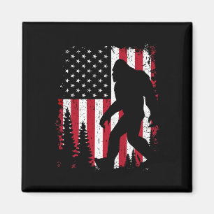 Bigfoot 4. Juli Amerikanische USA-Flagge Patriotis Magnet