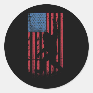 Bigfoot 4. Juli Funny Bigfoot American Usa Fla Runder Aufkleber