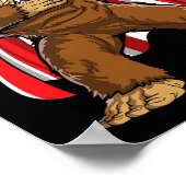 Bigfoot 4. Juli Sasquatch American Flag Poster (Ecke)
