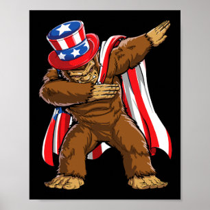 Bigfoot 4. Juli Sasquatch American Flag Poster