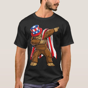 Bigfoot 4. Juli Sasquatch American Flag T-Shirt