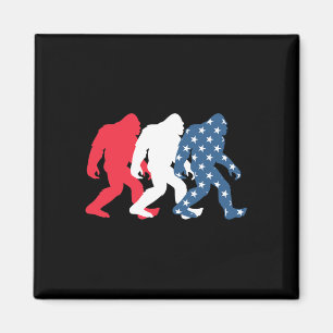 Bigfoot 4. Juli Sasquatch Amerikanische Flagge Pat Magnet