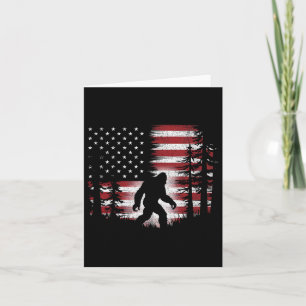 Bigfoot 4. Juli US-Flagge Patriotic Ki Karte